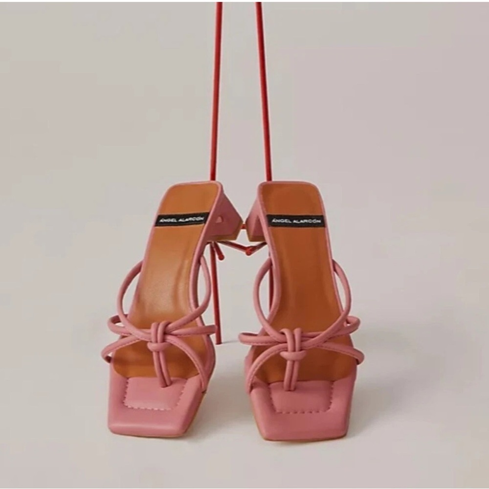 Anthropologie Ángel Alarcón strappy slingback heeled pink sandals